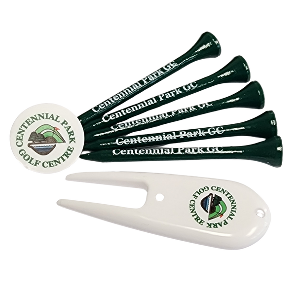 Combo Pack - Tees, Divot Tool & Ball Marker (APT-CCP-5T1B1D)