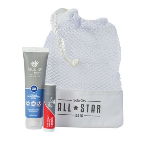 Aloe Up Small Mesh Bag w/1oz SPF 30 lotion & Sport Lip Ice SPF 15 (AALOE-SM1006)